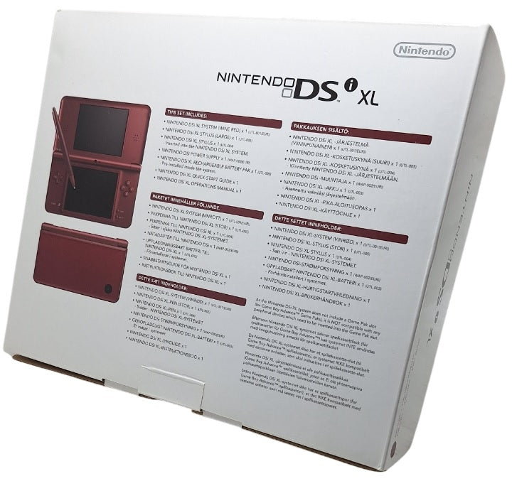 Wine red / vin-Rød DSi XL (Arts edition) (komplett i eske - CIB) (brukt) - Nintendo håndholdt konsoll