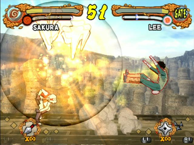 Naruto shippuden - Ultimate Ninja 4 - Playstation 2 spill (PS2)