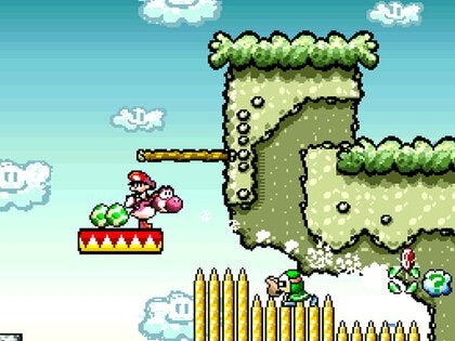 Super Mario World 2: Yoshi`s Island (brukt) (kun kassett) - Super nintendo entertainment system spill (snes)