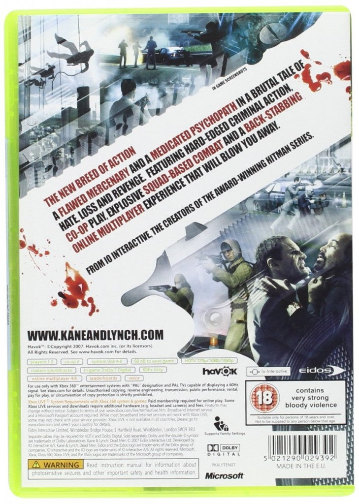 Kane & Lynch Dead men (brukt) - Xbox 360 spill