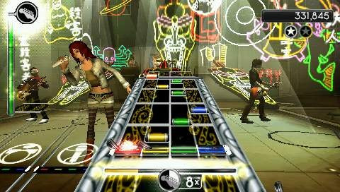 Gameplay-bilde fra Rock band - Unplugged - Playstation portable spill (PSP)