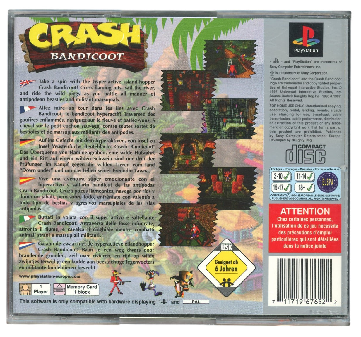 Crash bandicoot (platinum) - Playstation 1 spill (ps1)