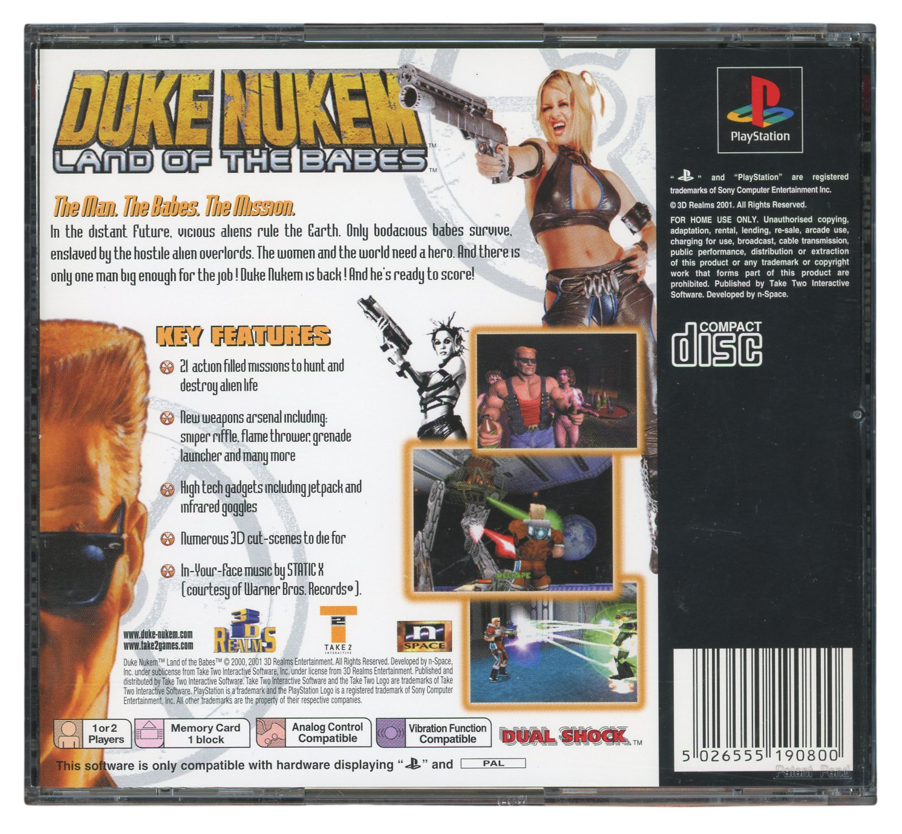 Duke nukem - Land of the babes - Playstation 1 spill (PS1)