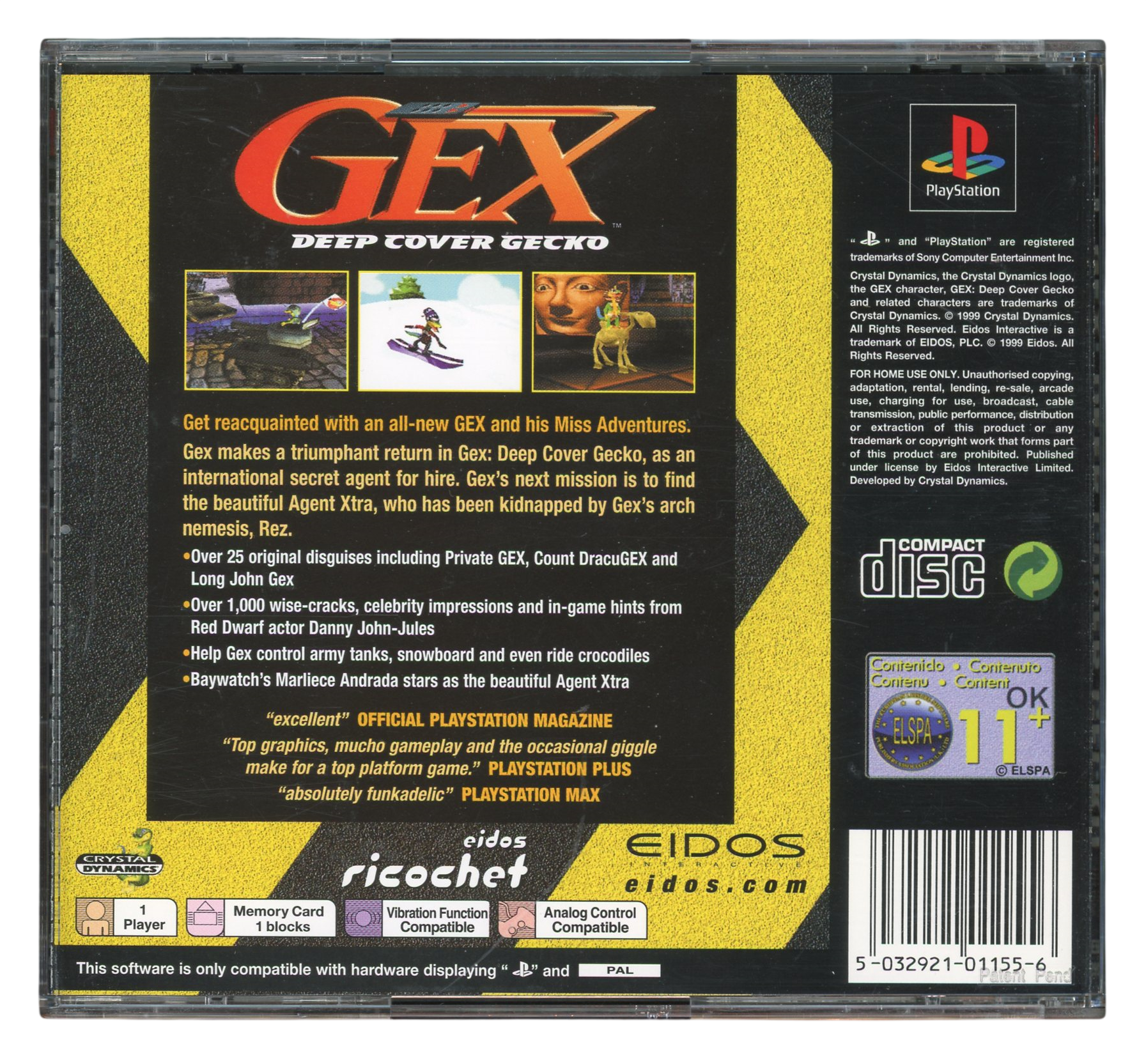 Gex - Deep cover gecko - Playstation 1 spill (PS1)