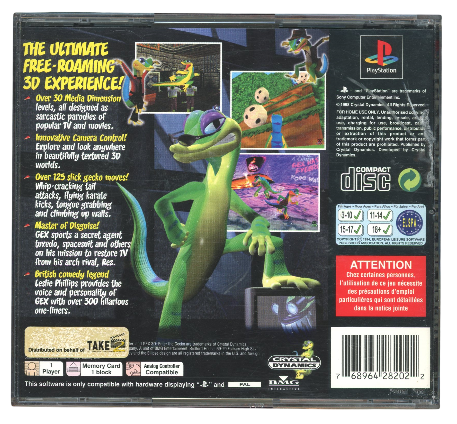 Gex 3D - Enter the gecko - Playstation 1 spill (PS1)