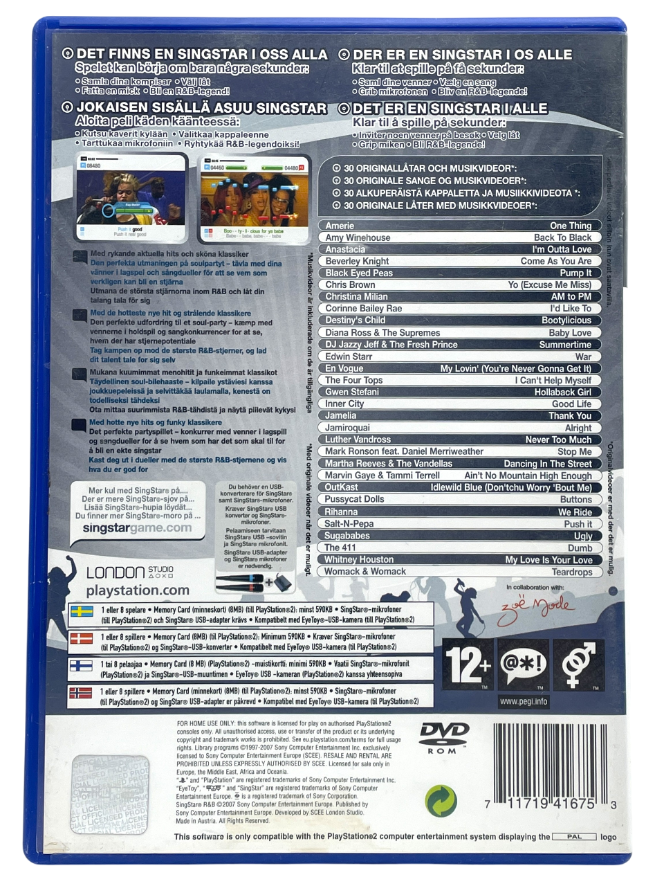 SingStar R&B - Playstation 2 spill (PS2)