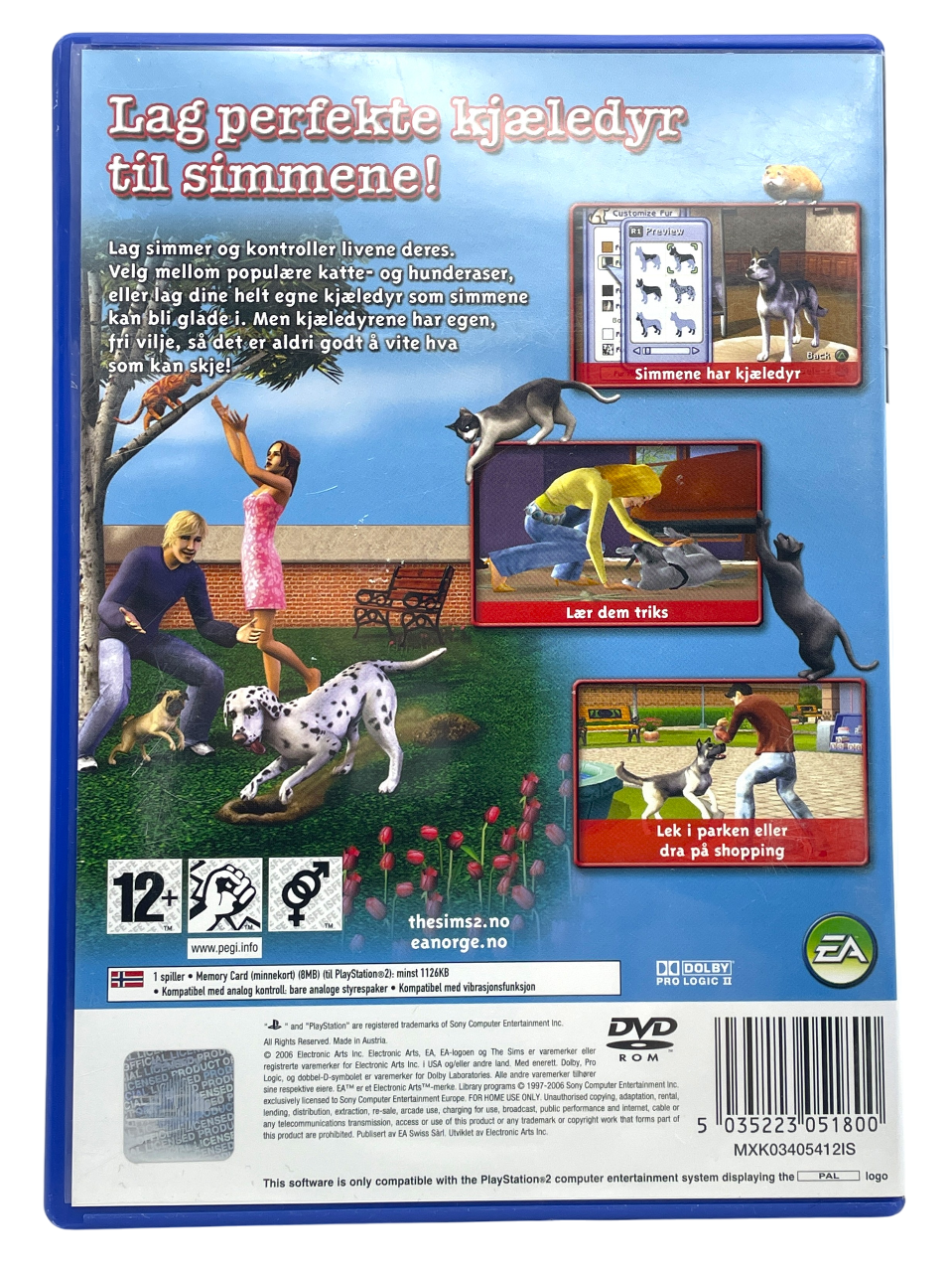 The Sims 2 Dyreliv / pets - Playstation 2 spill (PS2)