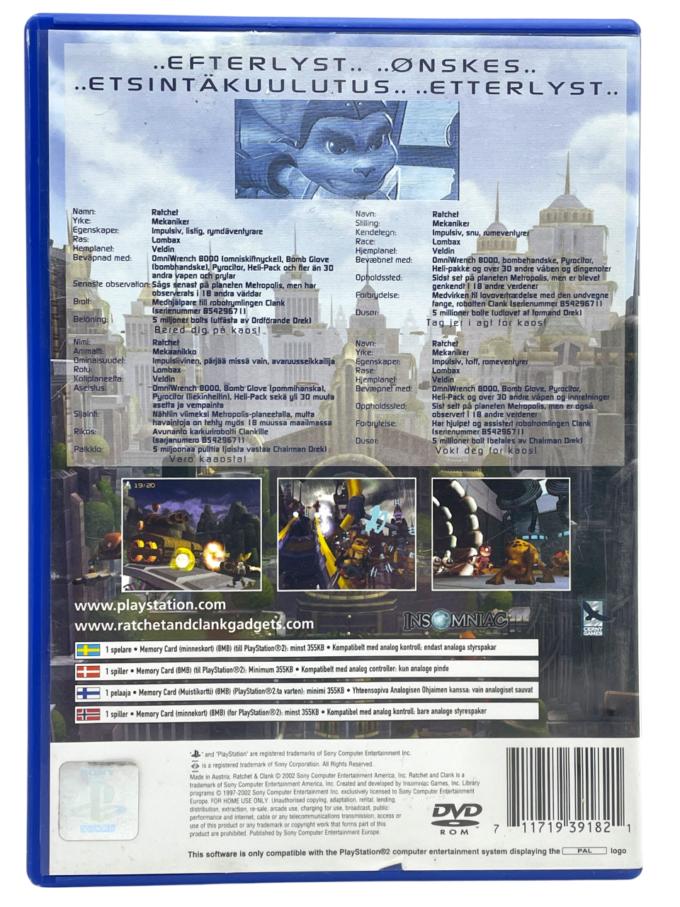 Ratchet & Clank - Playstation 2 spill (PS2)
