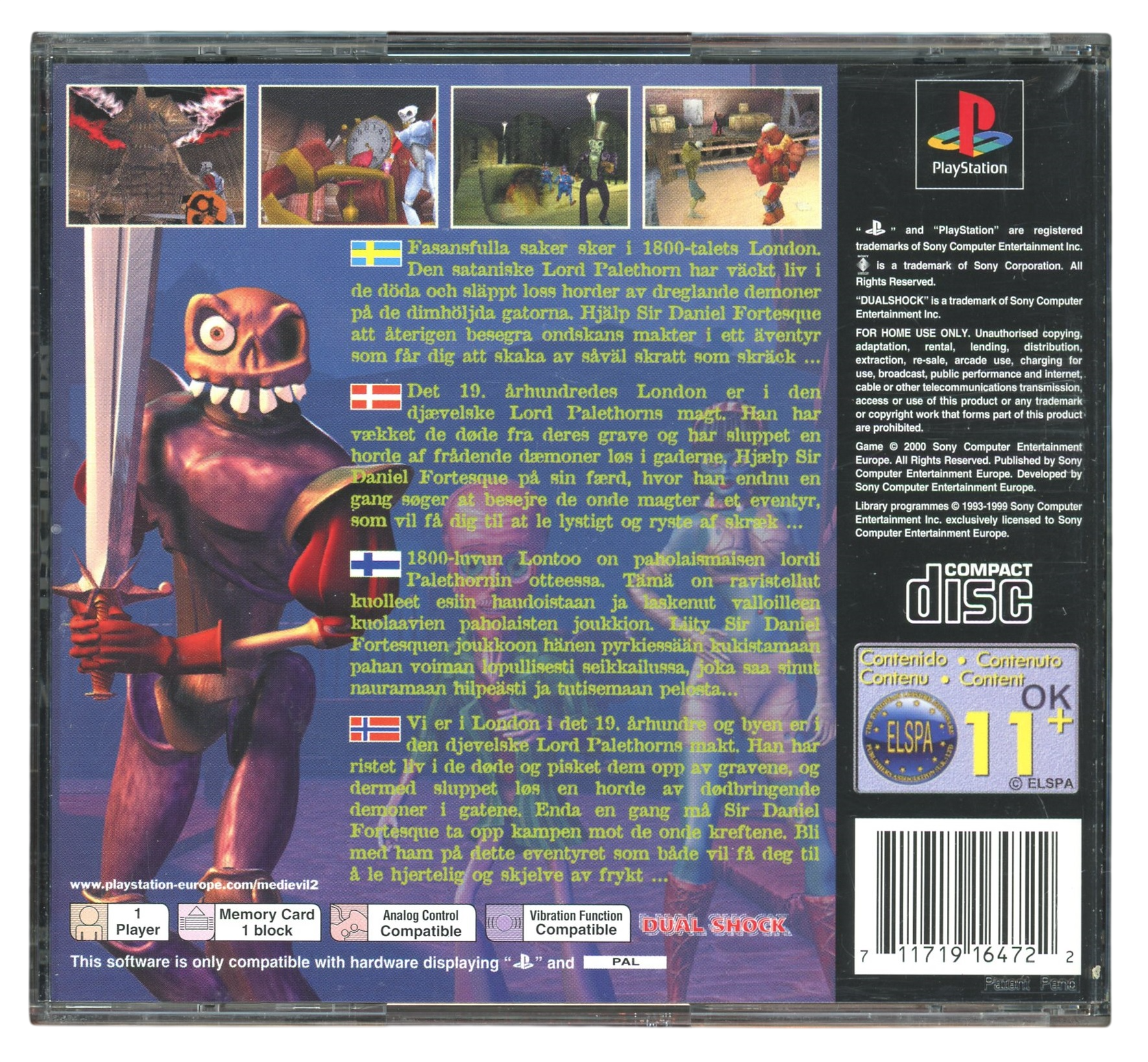 Medievil 2 - Playstation 1 spill (PS1)