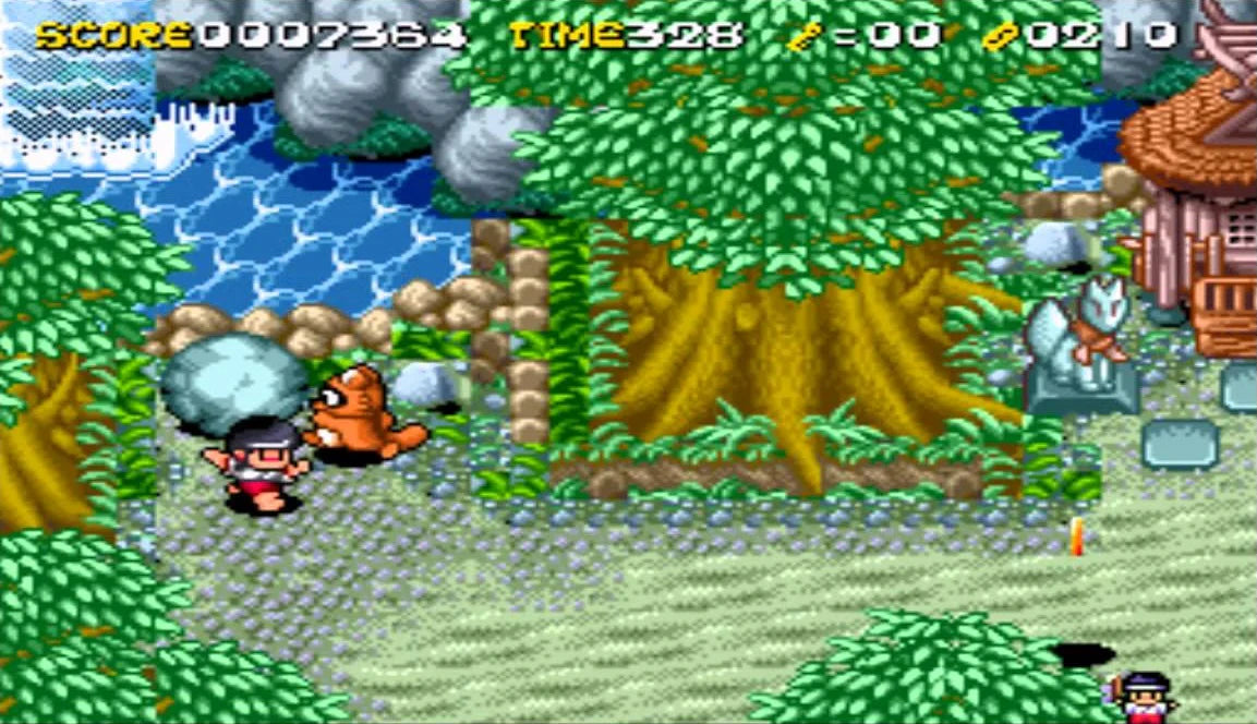 Pocky & Rocky - Super nintendo entertainment system spill (snes)