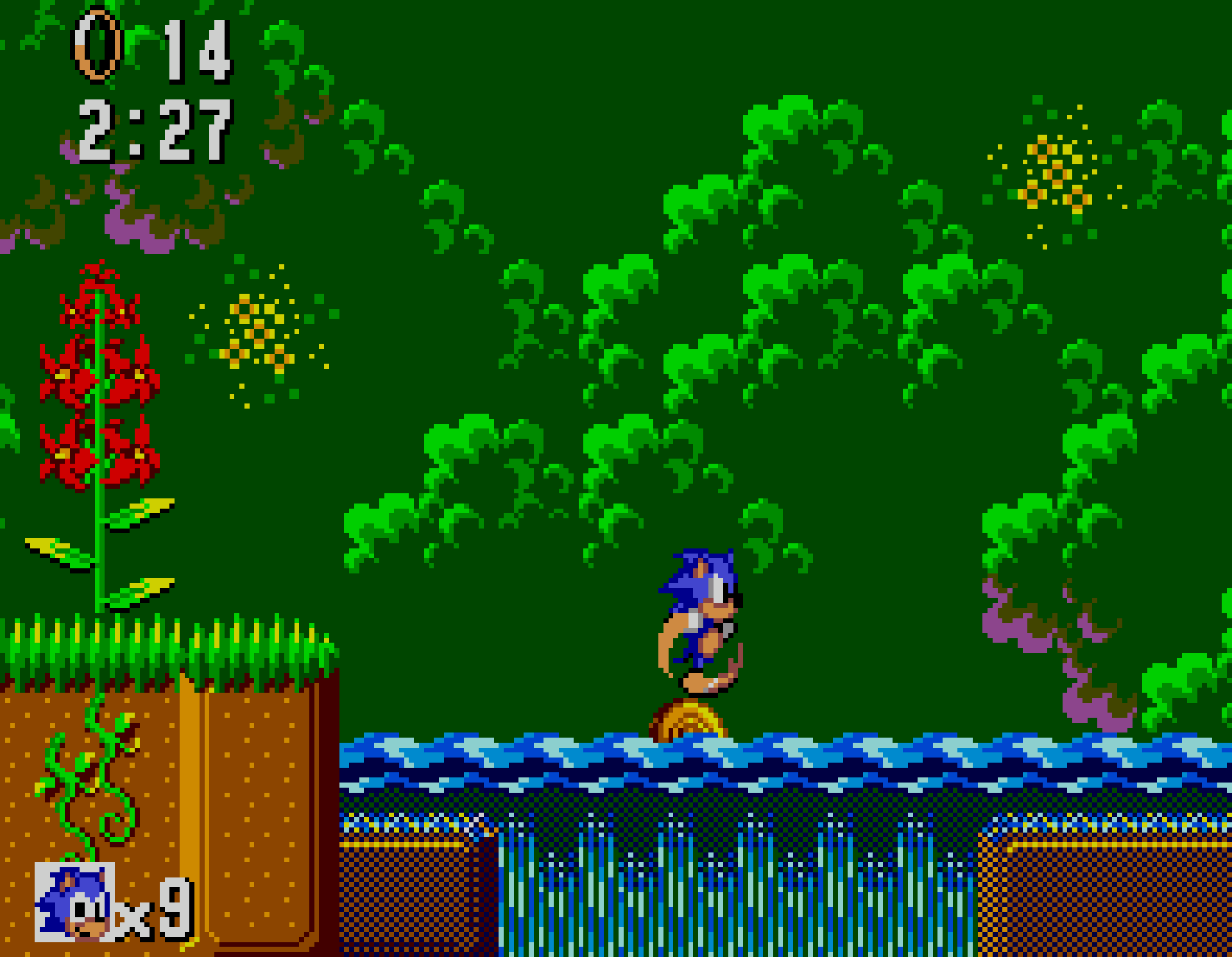 Gameplay-bilde fra Sonic the hedgehog (komplett i eske) - Sega master system spill