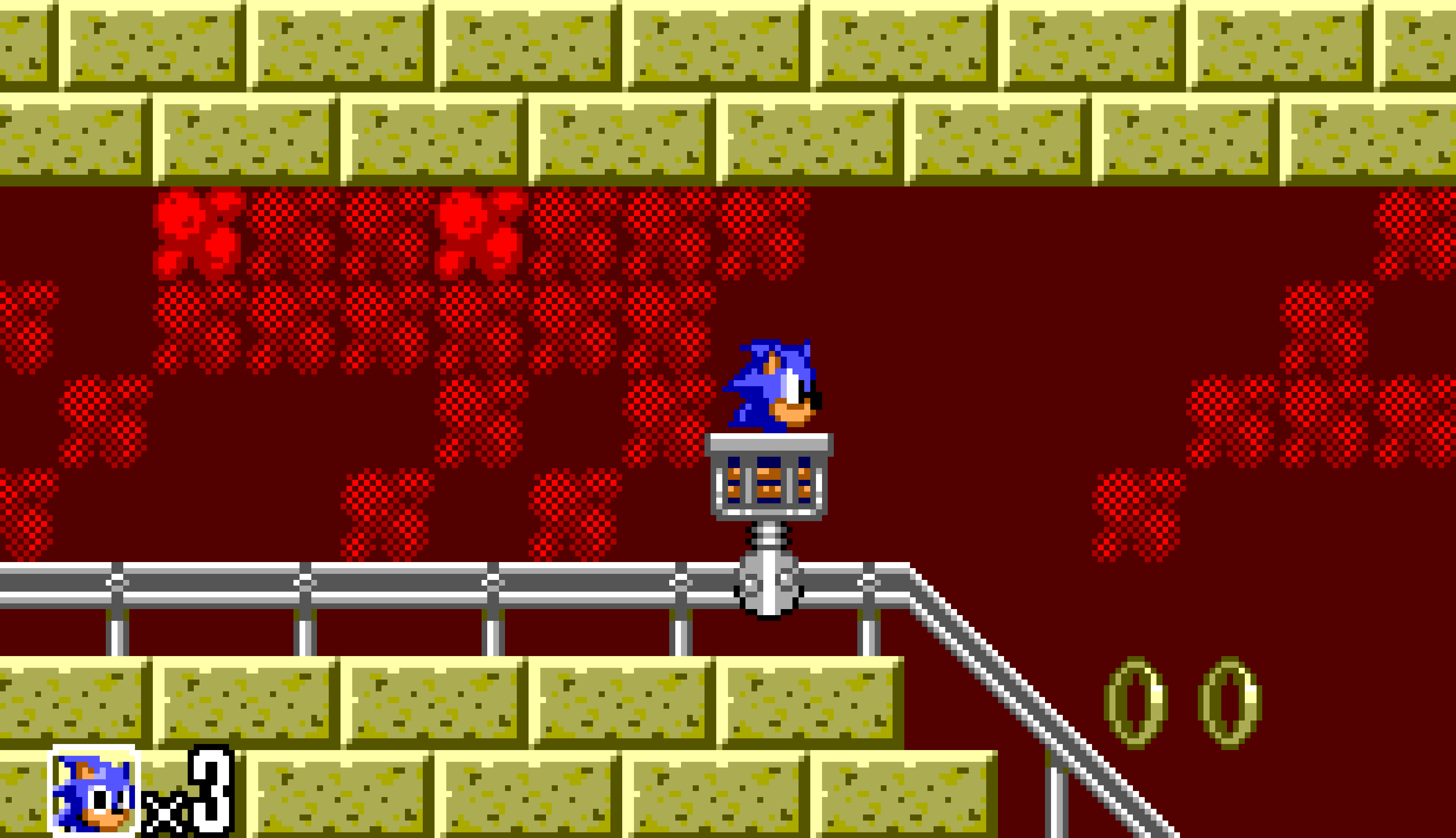 Gameplay-bilde fra Sonic the hedgehog 2 (i eske) - Sega master system spill