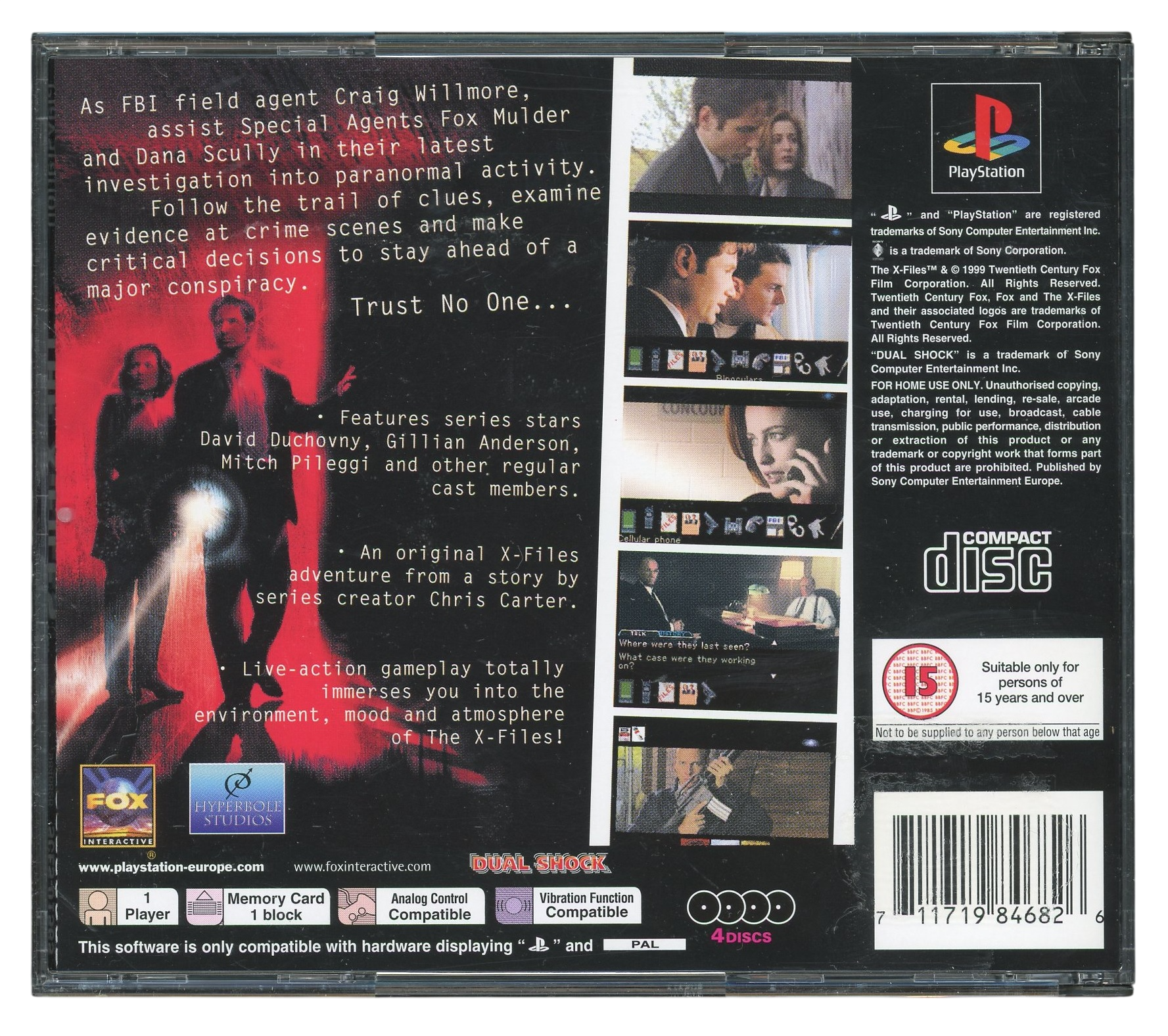 The X-files - Playstation 1 spill (PS1)