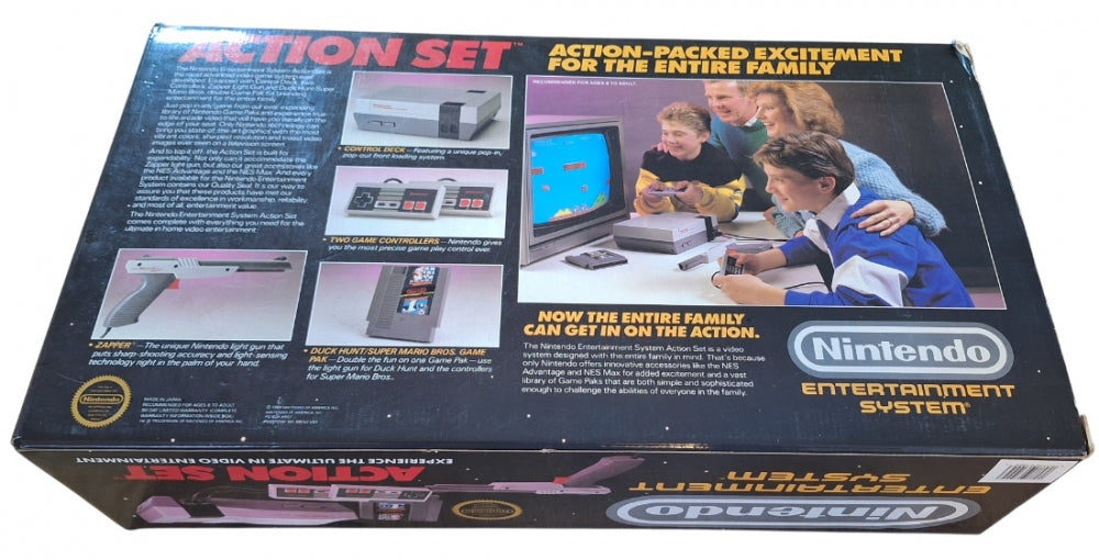 Nintendo entertainment system action set (NES) - Komplett i eske (CIB) (brukt)