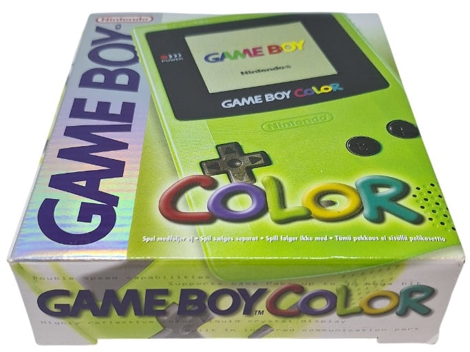 Original lime green / grønn gameboy color (komplett i eske - CIB) - Nintendo håndholdt konsoll