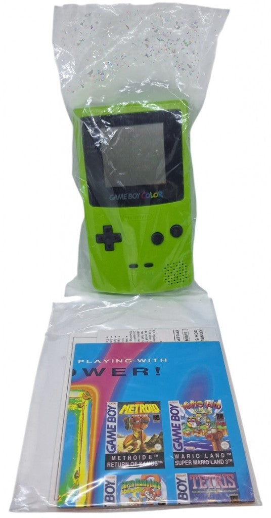 Original lime green / grønn gameboy color (komplett i eske - CIB) - Nintendo håndholdt konsoll