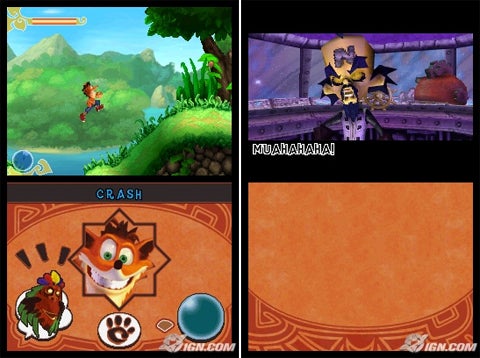 Gameplay-bilde fra Crash - Mind over mutant - Nintendo DS spill