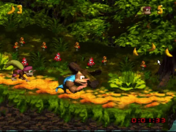 Donkey kong country 3 (Signert av Kevin Bayliss og David Wise) - Super nintendo entertainment system spill (snes)