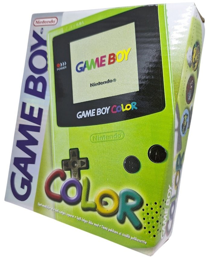 Original lime green / grønn gameboy color (komplett i eske - CIB) - Nintendo håndholdt konsoll