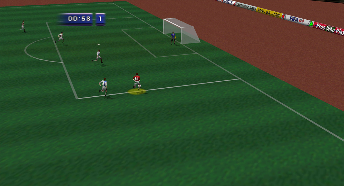 Gameplay-bilde fra Fifa 64 - i eske - Nintendo 64 spill (N64)