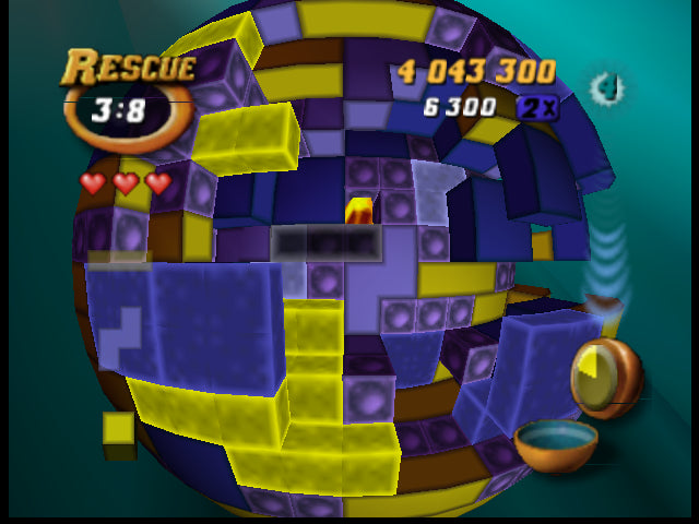 Gameplay-bilde fra Tetrisphere (komplett i eske - CIB) - Nintendo 64 spill (N64)