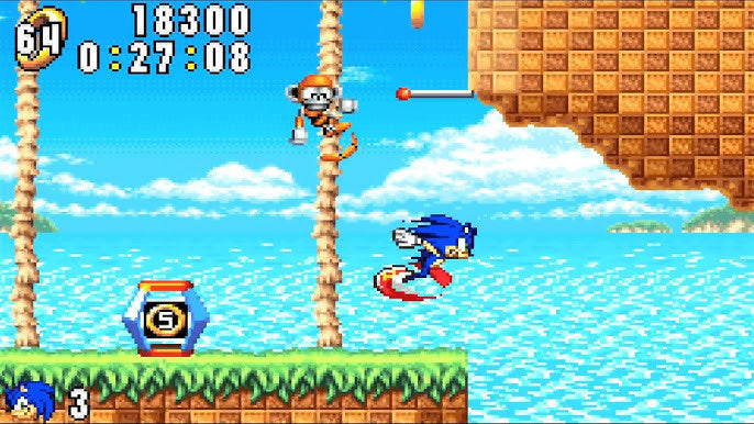 Sonic advance + Sonic pinball party - Nintendo Gameboy advance spill (GBA)