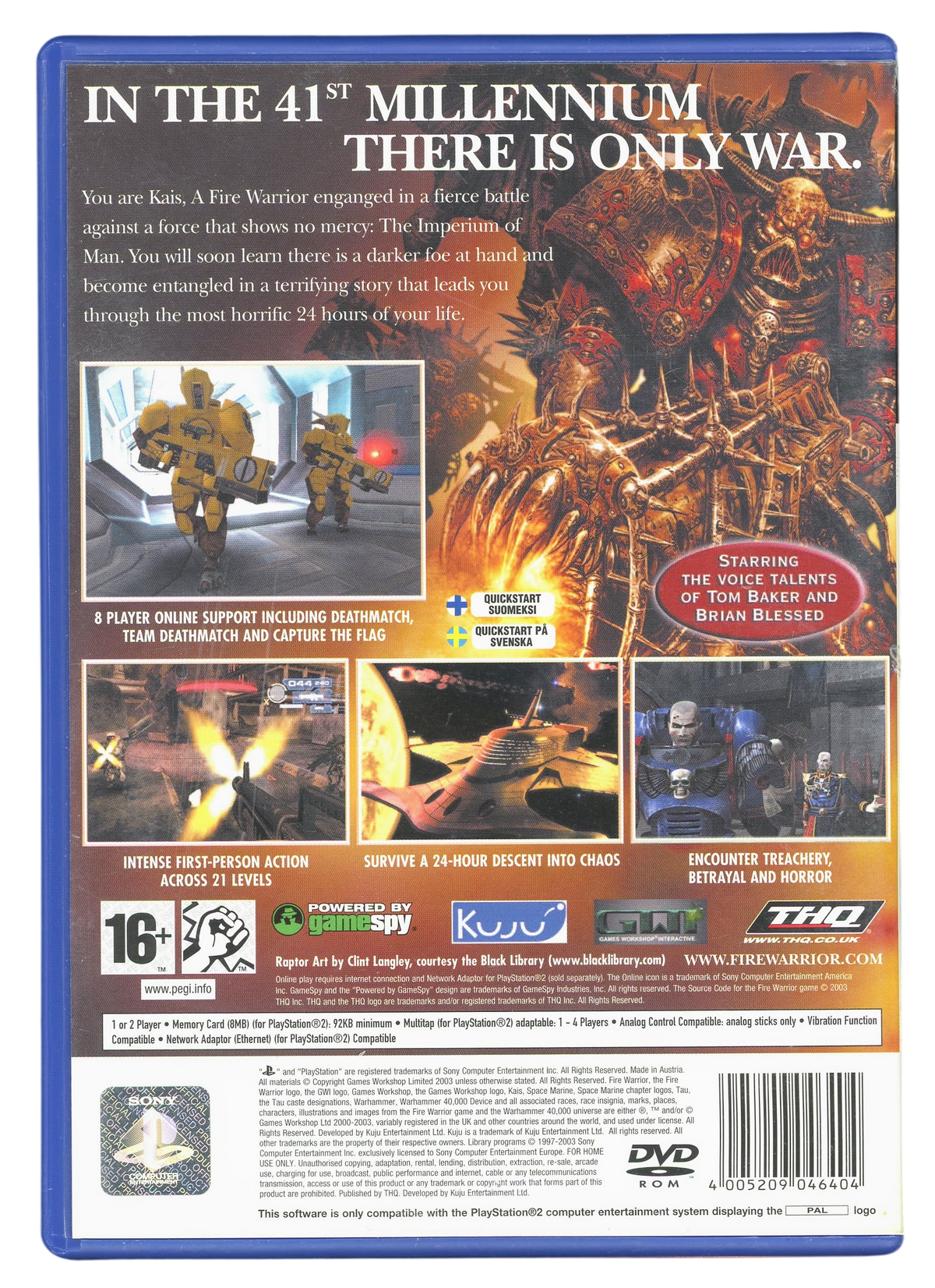 Warhammer 40,000 - Fire warrior - Playstation 2 spill (PS2)
