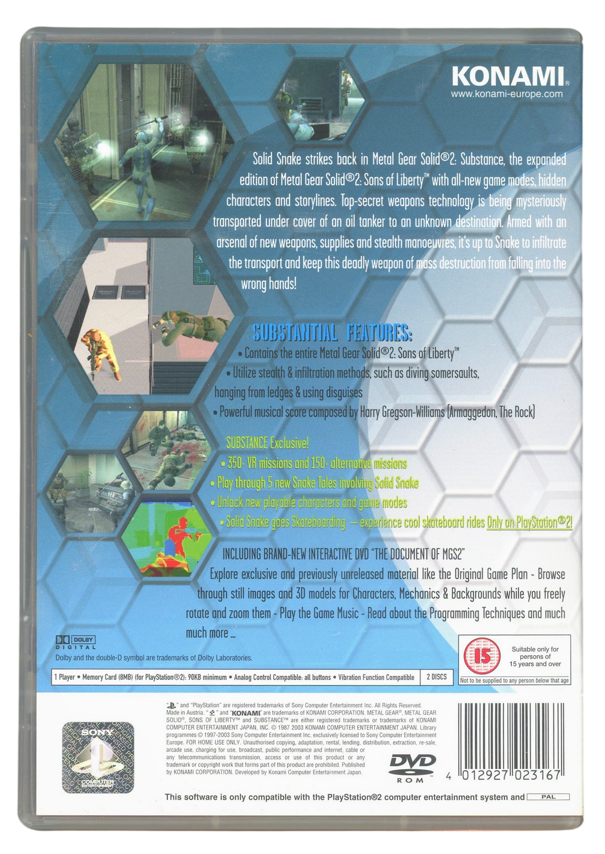 Metal gear solid 2 - Substance - Playstation 2 spill (PS2)