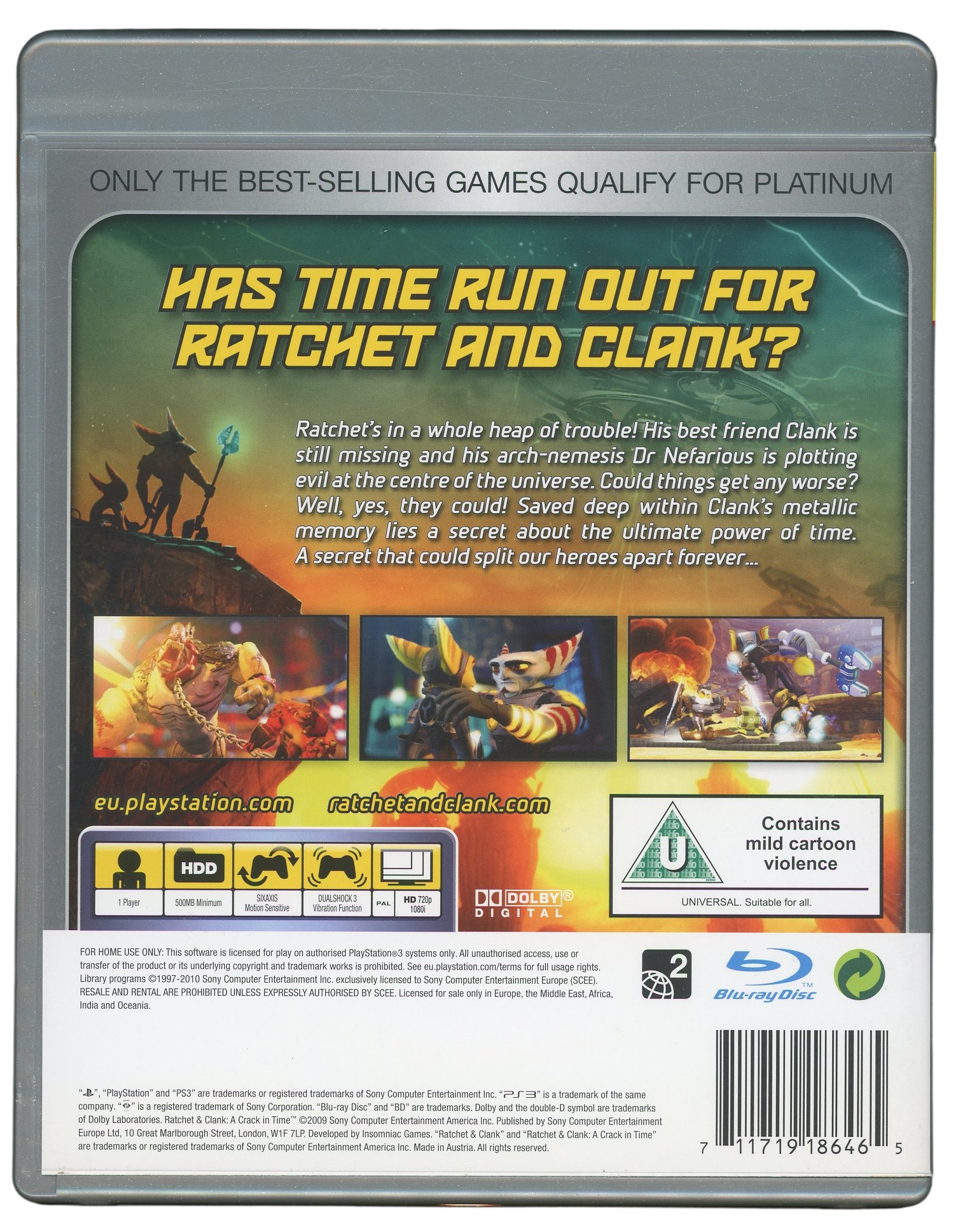 Ratchet and clank - A crack in time (platinum) - Playstation 3 spill (ps3)