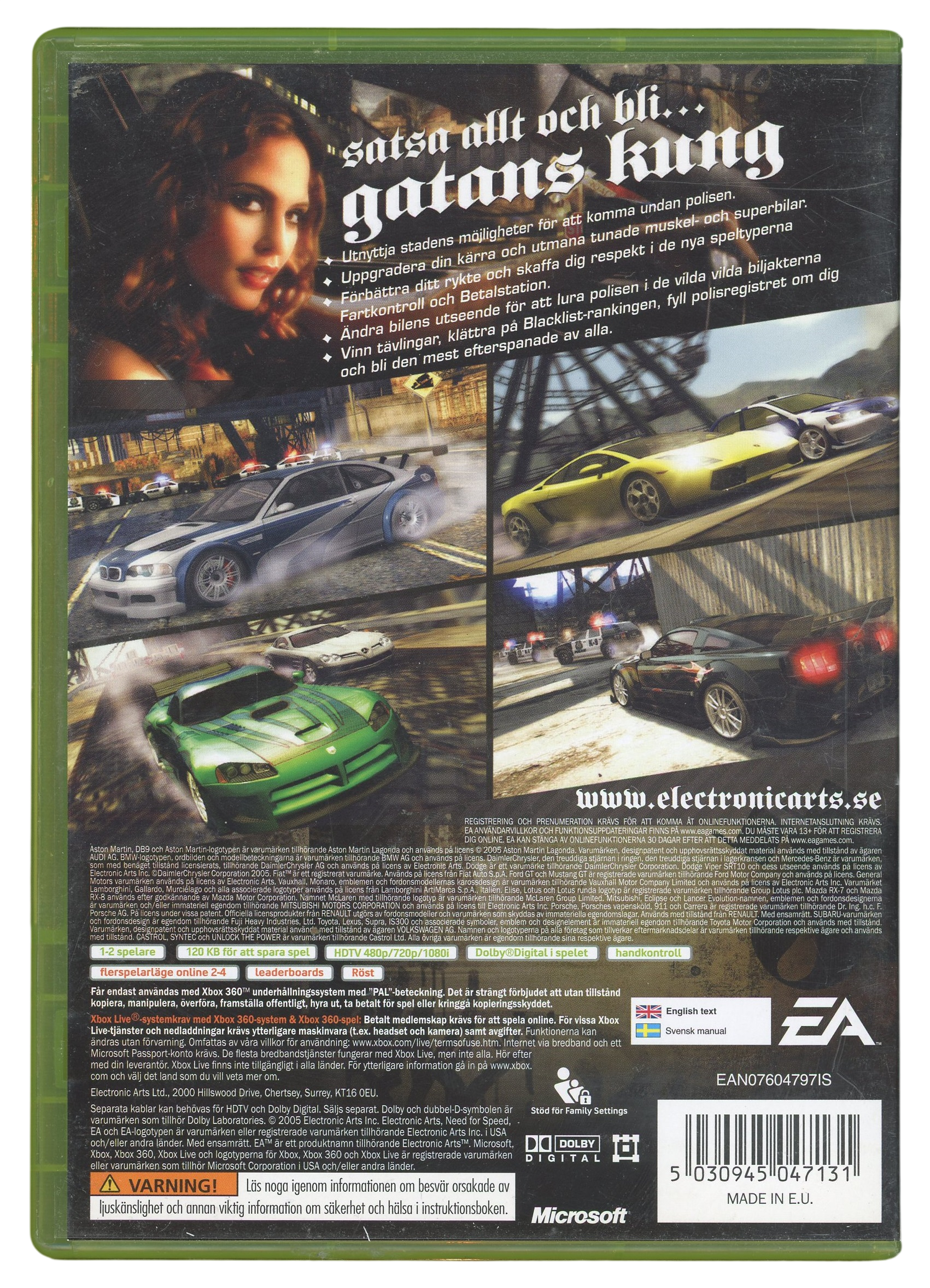 Need For Speed - Most Wanted (svensk cover) – Xbox 360 spill