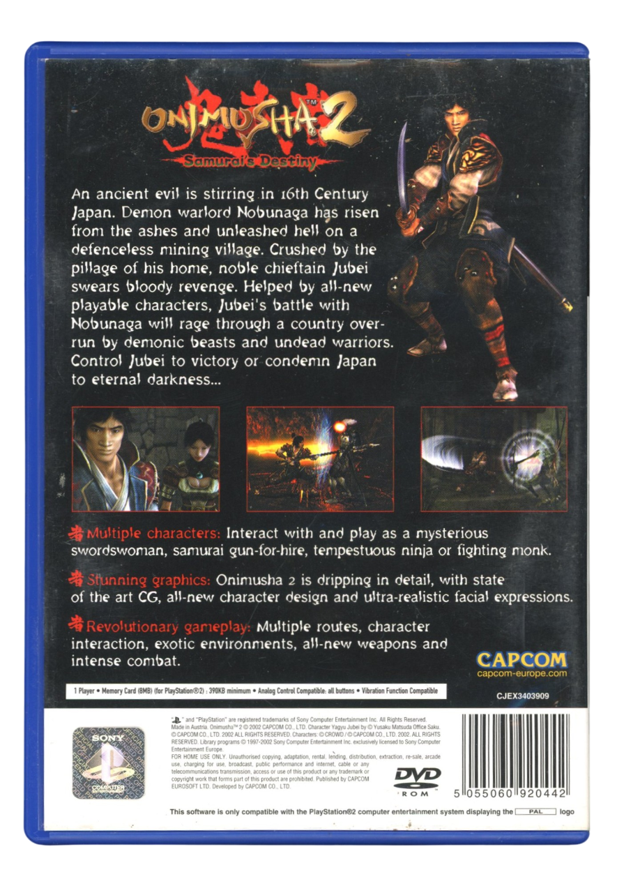 Onimusha 2: Samurai's Destiny - Playstation 2 spill (PS2)