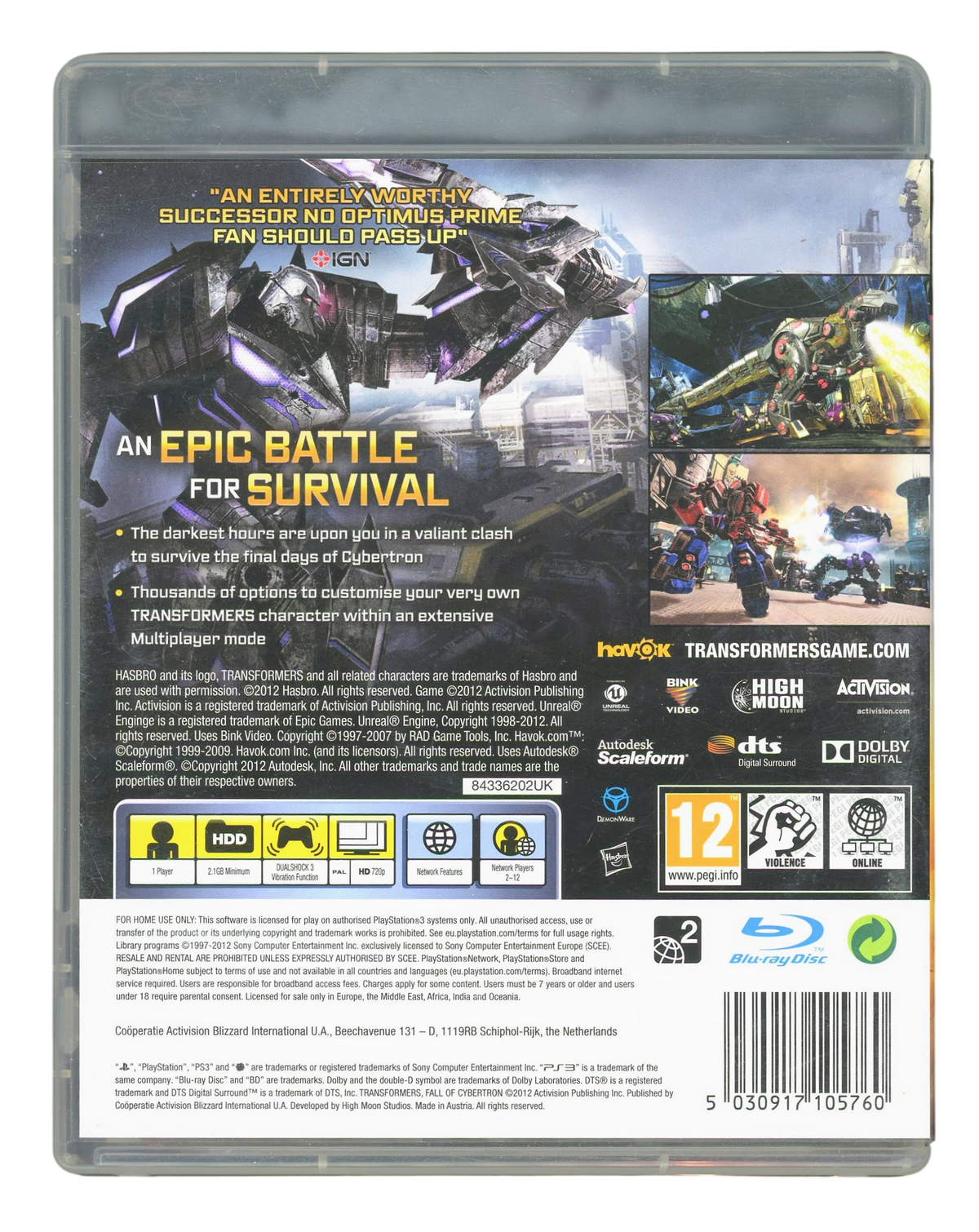 Transformers - Fall of cybertron - Playstation 3 spill (ps3)