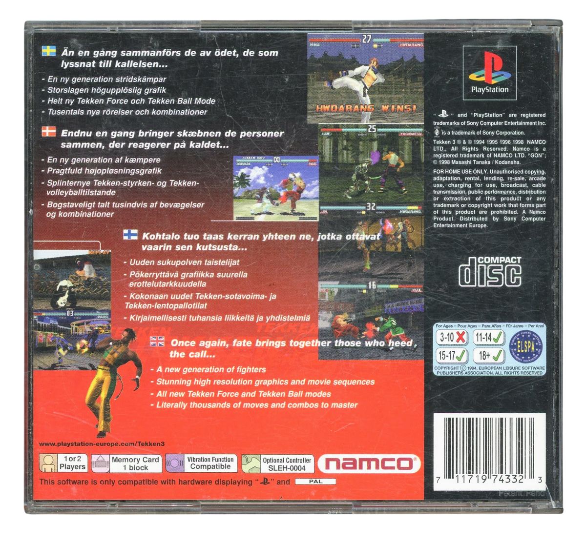 Tekken 3 - Playstation 1 spill (PS1)