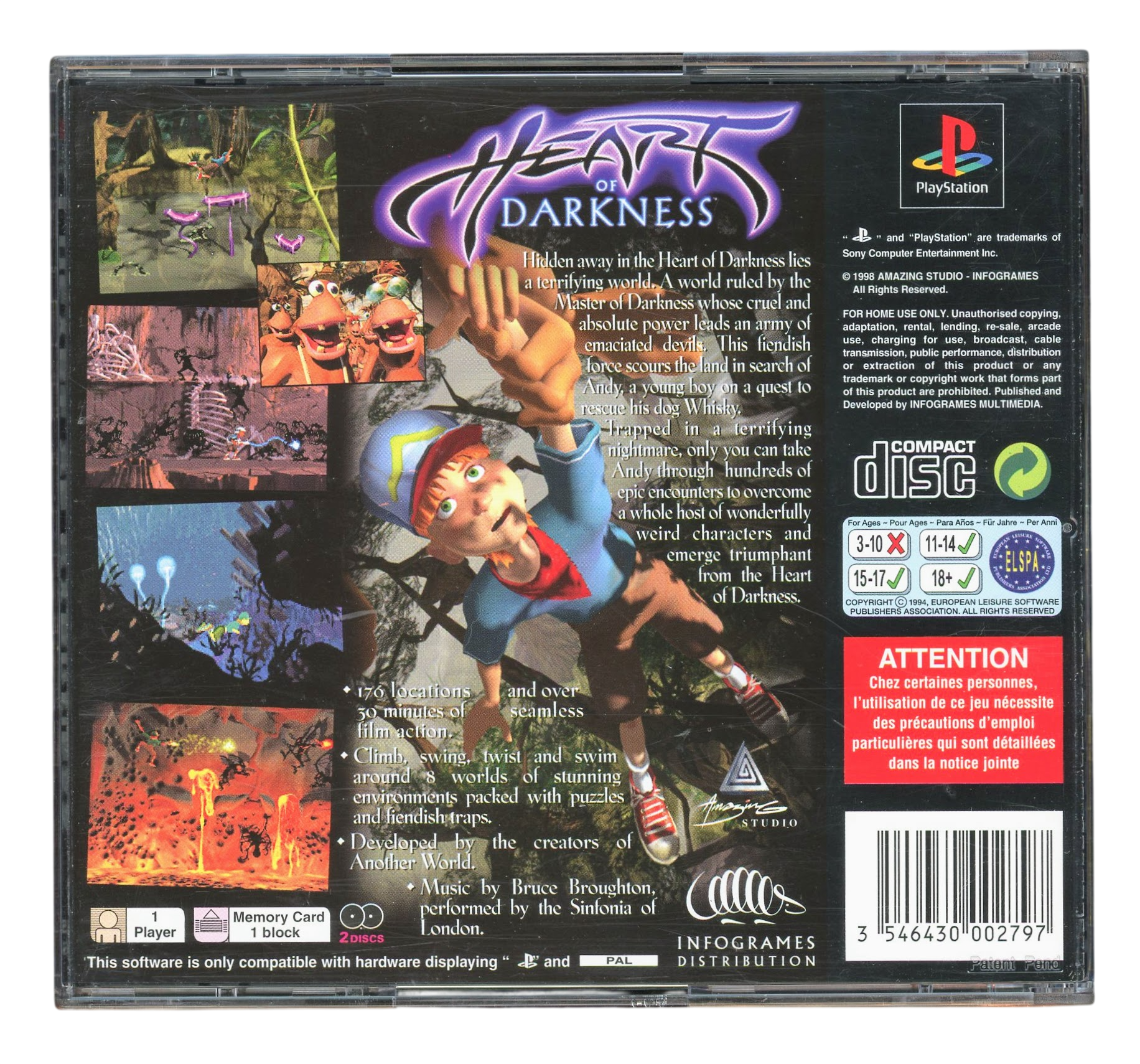 Heart of darkness - Playstation 1 spill (PS1)