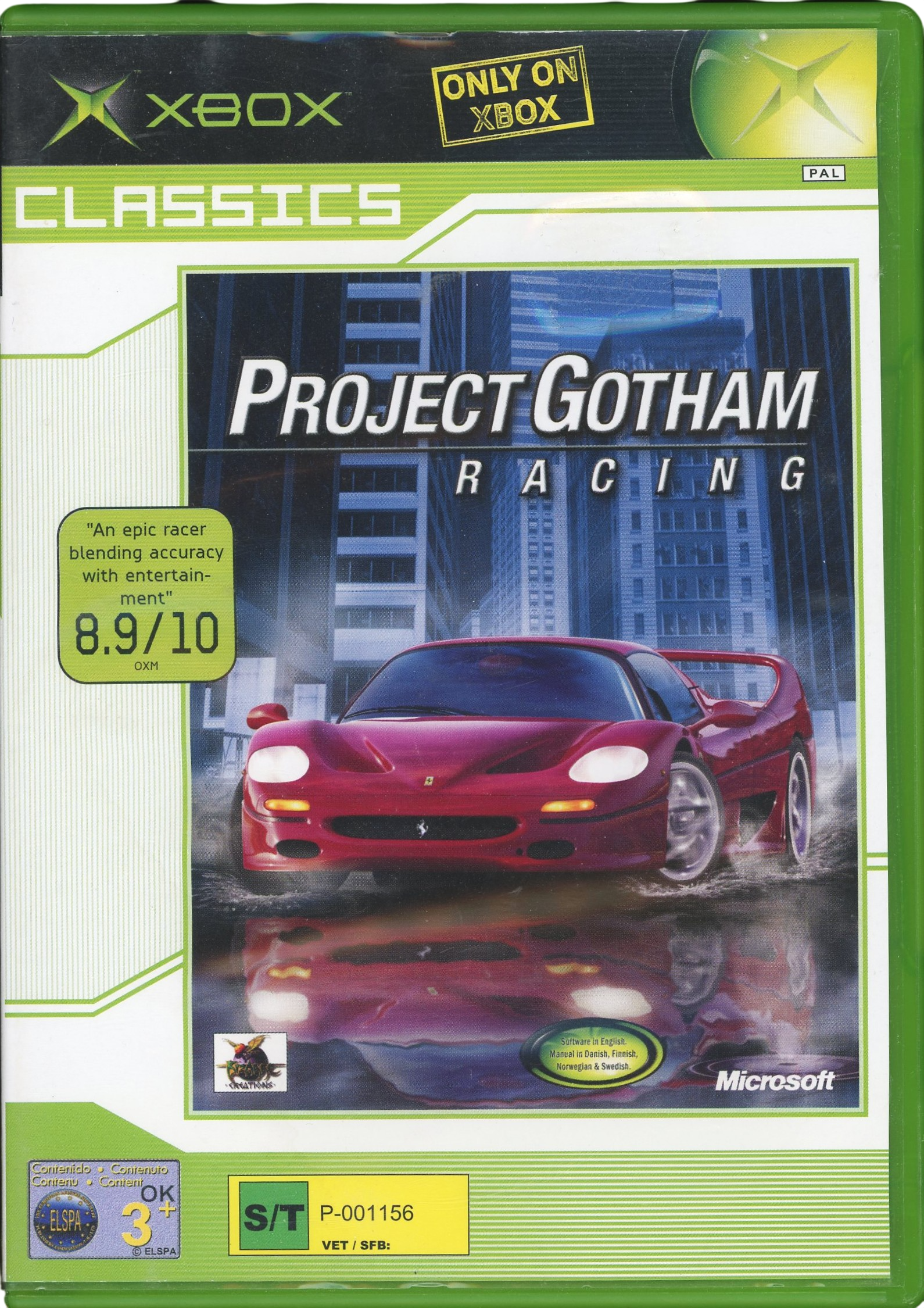 Project Gotham Racing - Xbox original spill (Classics)