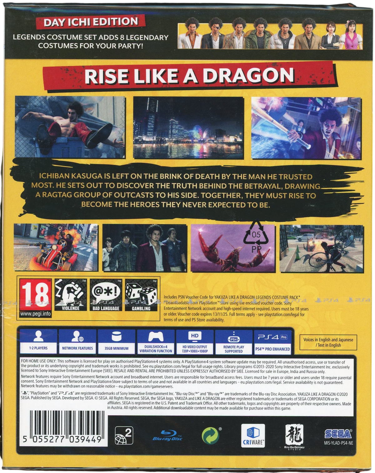 Yakuza – Like a Dragon (Day Ichi SteelBook Edition) (Nytt) - playstation 4 spill (ps4)