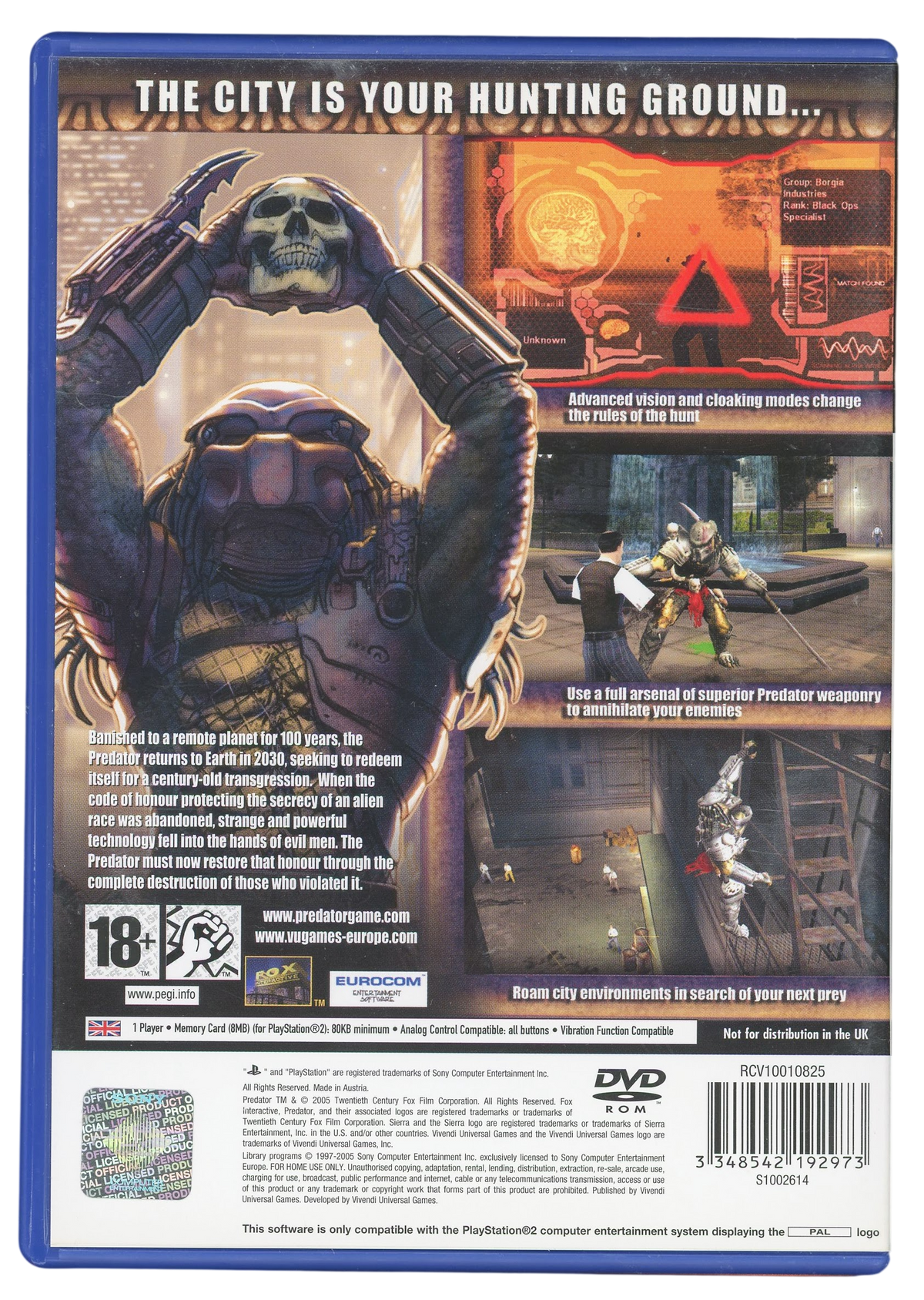 Predator - Concrete jungle - Playstation 2 spill (PS2)