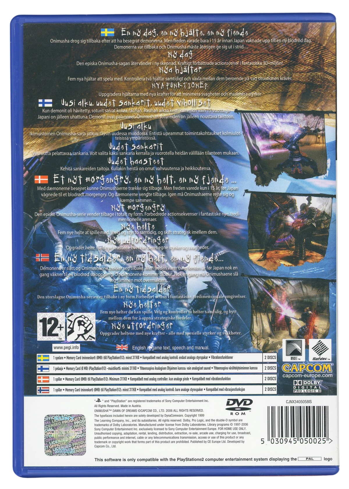 Onimusha - Dawn of dreams - Playstation 2 spill (PS2)