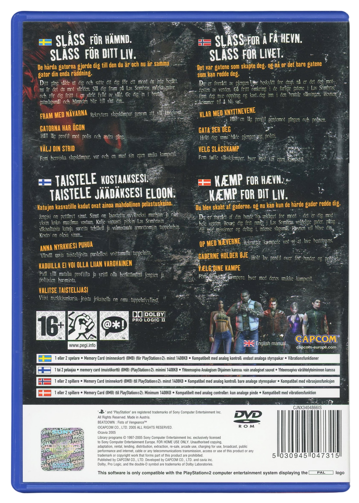 Beatdown - Fists of vengeance - Playstation 2 spill (PS2)