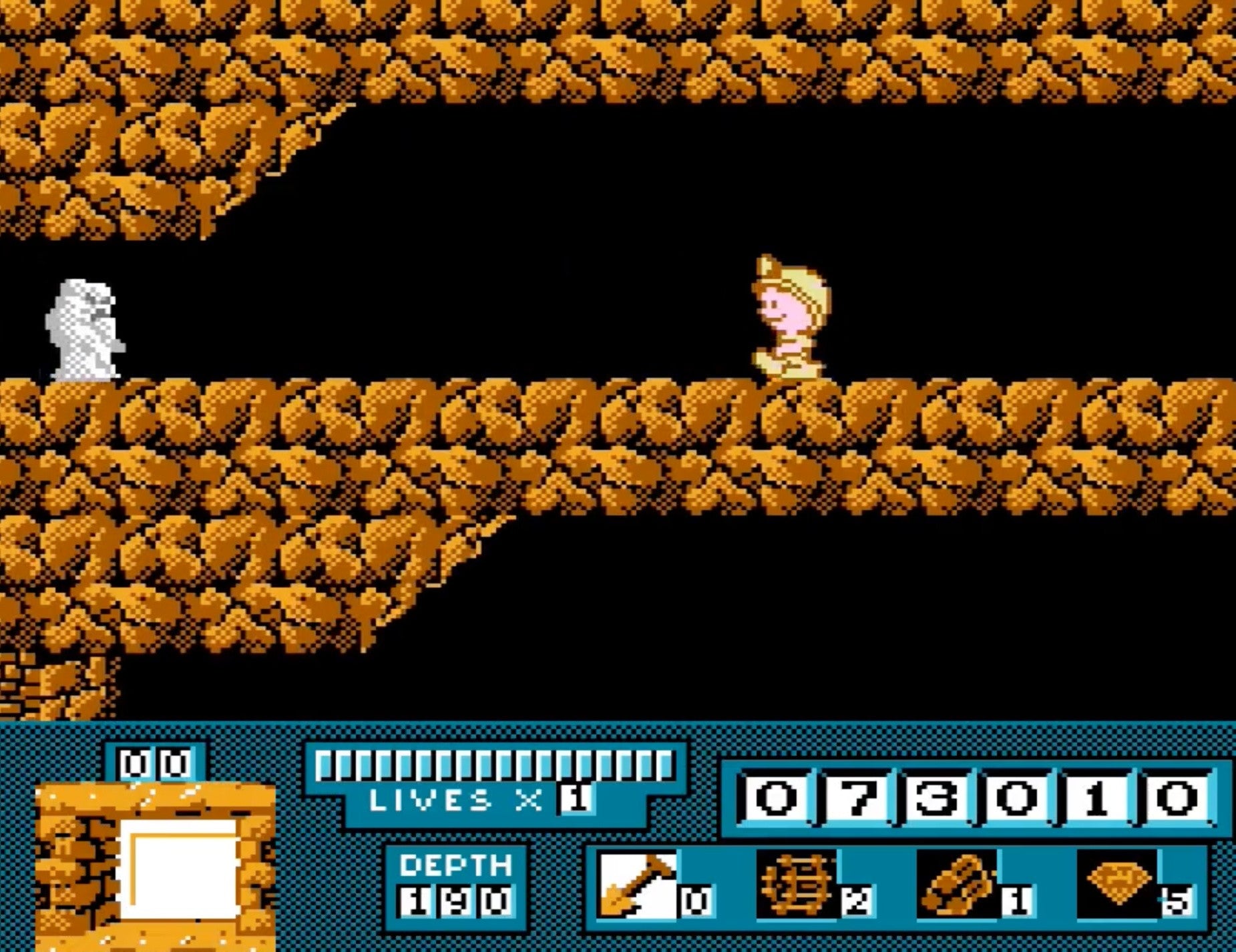 Digger T. Rock - The Legend of the Lost City (USA) - NES spill