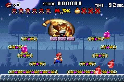 Mario vs. Donkey Kong - Nintendo Gameboy advance spill (GBA)