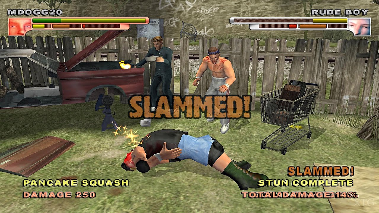 Gameplay-bilde fra Backyard wrestling 2 - Playstation 2 spill (PS2)