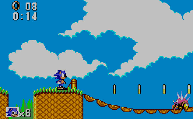 Gameplay-bilde fra Sonic the hedgehog (komplett i eske) - Sega master system spill