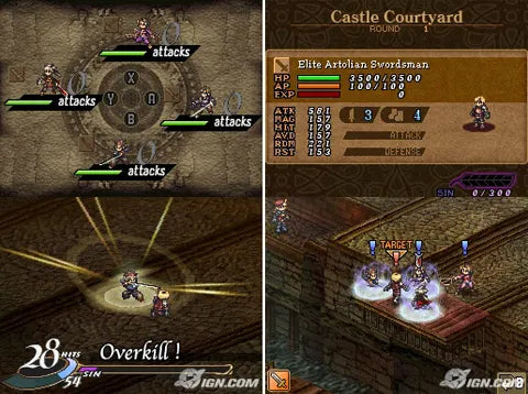 Gameplay-bilde fra Valkyrie profile - Covenant of the plume – Nintendo DS spill